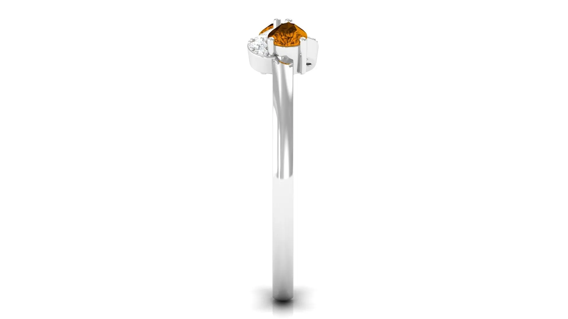 0.50 CT Pear Cut Citrine Infinity Promise Ring with Diamond