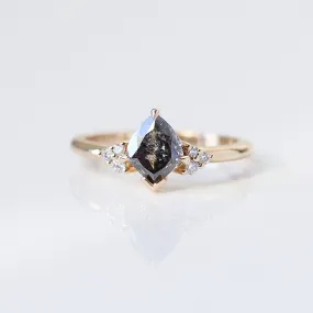 1.06ct Glacier Shield Salt & Pepper Diamond Ring