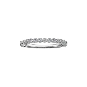 10k White Gold & Diamond Stackable Ring