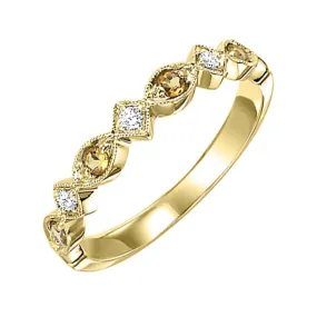 10KT Yellow Gold & Diamond Classic Book Stackable Fashion Ring    - 1/10 ctw