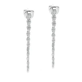 1.37ct 18k White Gold Diamond Stick Earrings