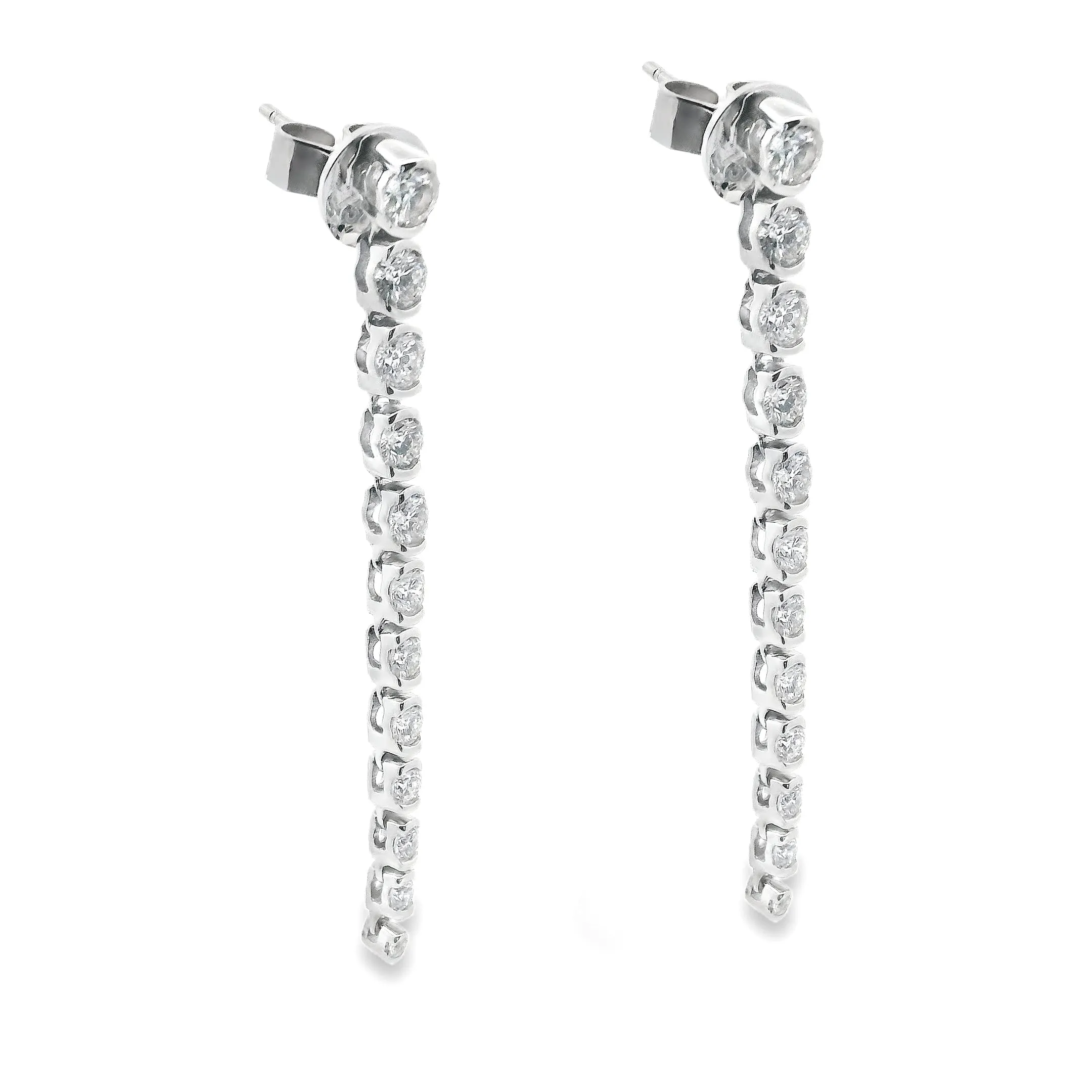 1.37ct 18k White Gold Diamond Stick Earrings