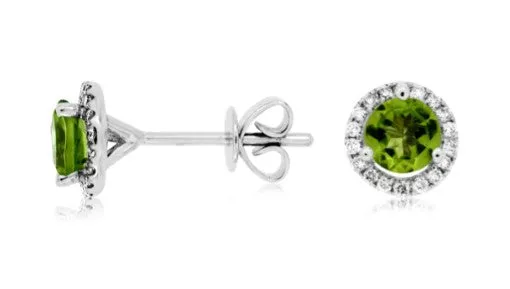 14 Karat White Peridot Gemstone Earrings