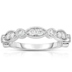 14 Stone Diamond Ring On 14K White Gold