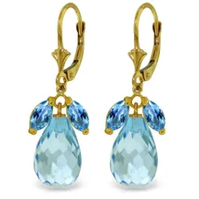 14.4 Carat 14K Solid Yellow Gold Alicia Blue Topaz Earrings