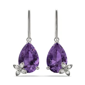 14K Color Stone Diamond Earring