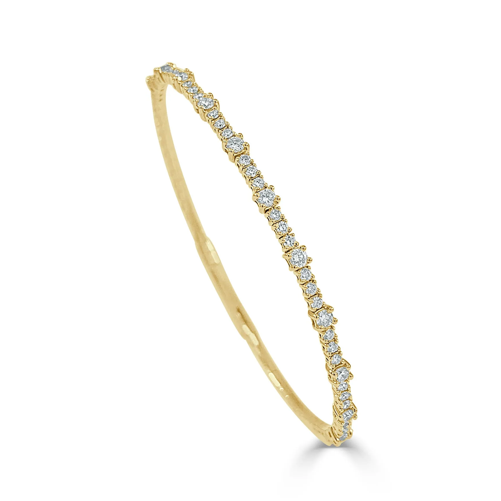 14K Gold & Diamond Flexible Bangle Bracelet - 1.05ct