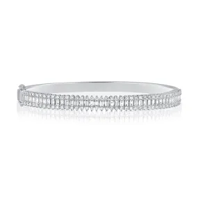 14K Gold Baguette & Round Diamond Bangle - 2.05ct