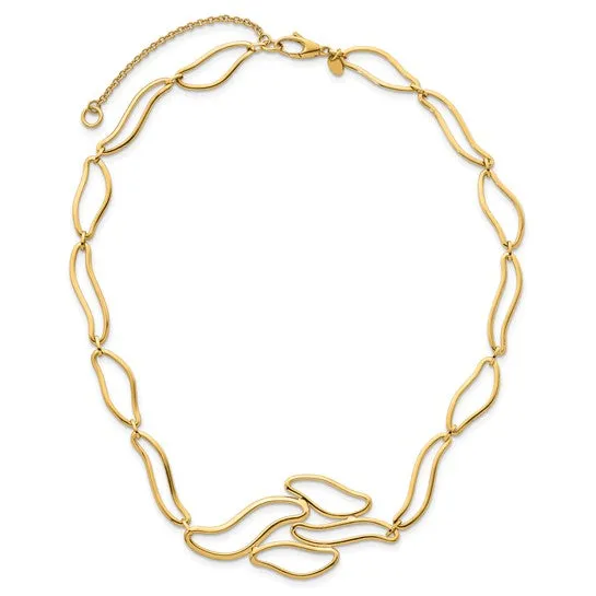 14K Gold Fancy Contemporary Negative Space Link Necklace