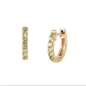 14k Peridot Huggies