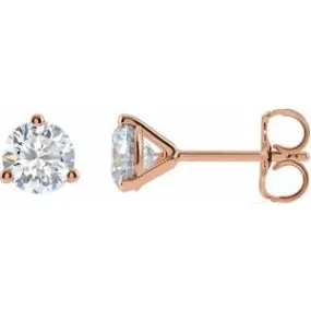 14K Rose Gold 1 CTW Lab-Grown Diamond Stud Earrings