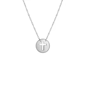 14K So You Cut Out Mini Cross Necklace