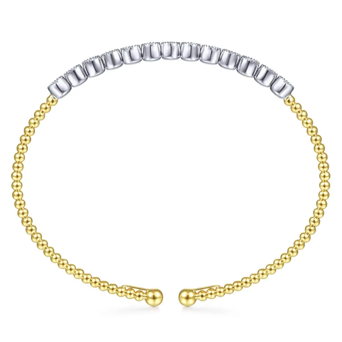 14K White and Yellow Gold Diamond Bangle - BG4287-62M45JJ