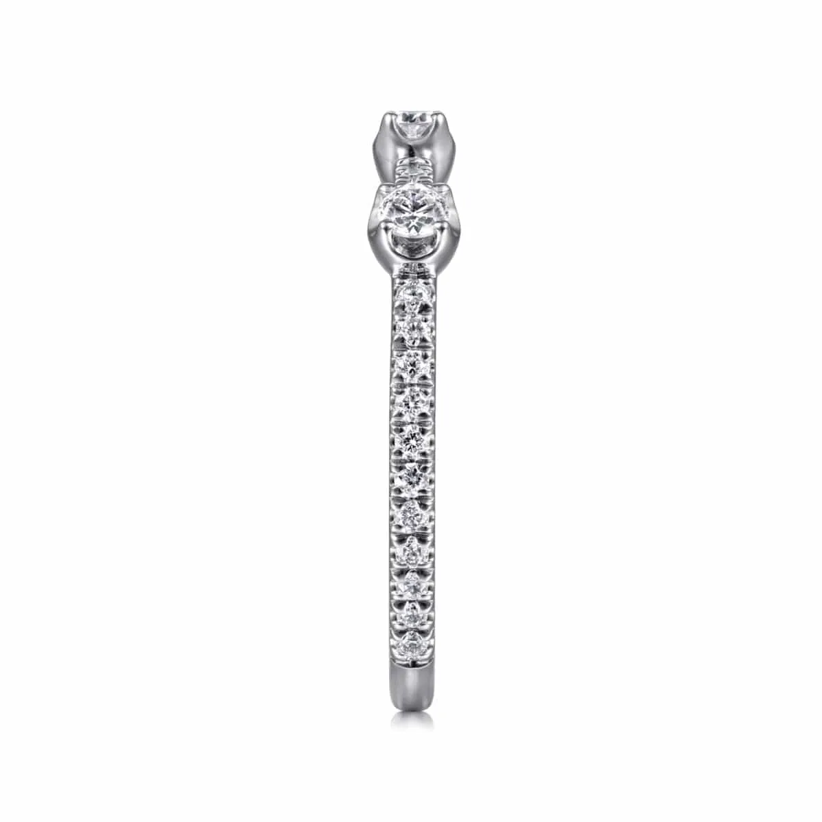 14K White Gold Diamond Station Stackable Ring - LR51907W45JJ