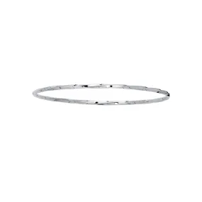 14K White Gold Twist Stackable Bangle