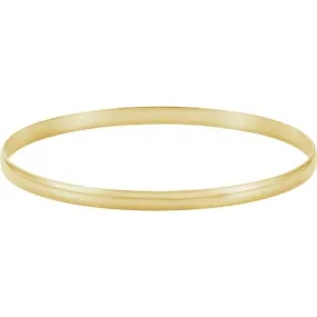 14K Yellow 6 mm Half Round Bangle 7 3/4" Bracelet