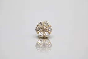 14K Yellow Gold Cluster Style Diamond Single Earring (1.7 Grams)