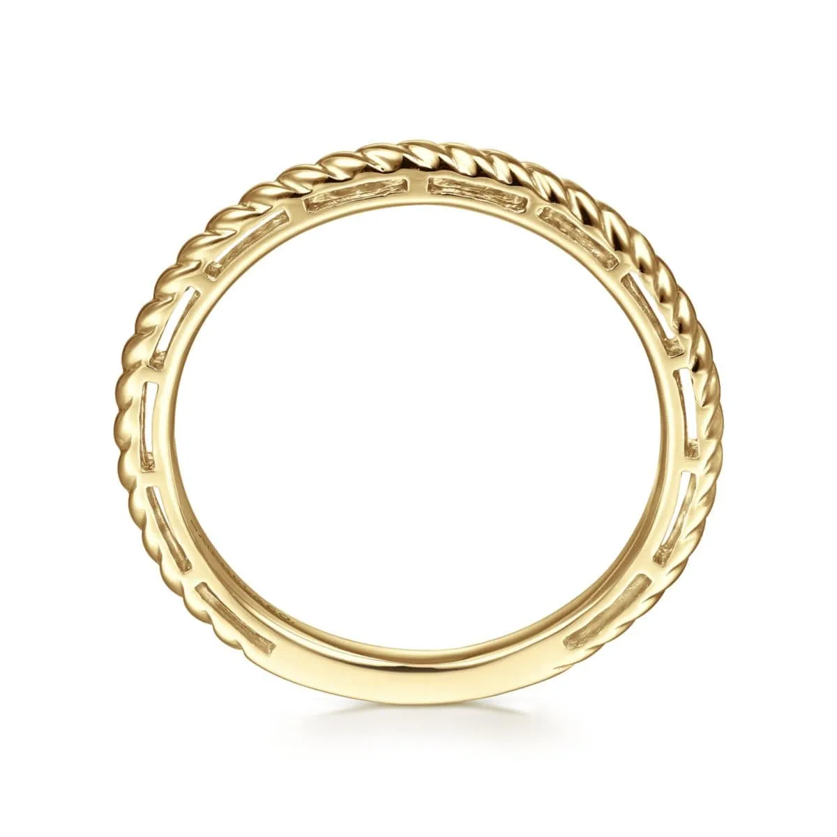 14K Yellow Gold Twisted Rope Stackable Ring - LR4582Y4JJJ