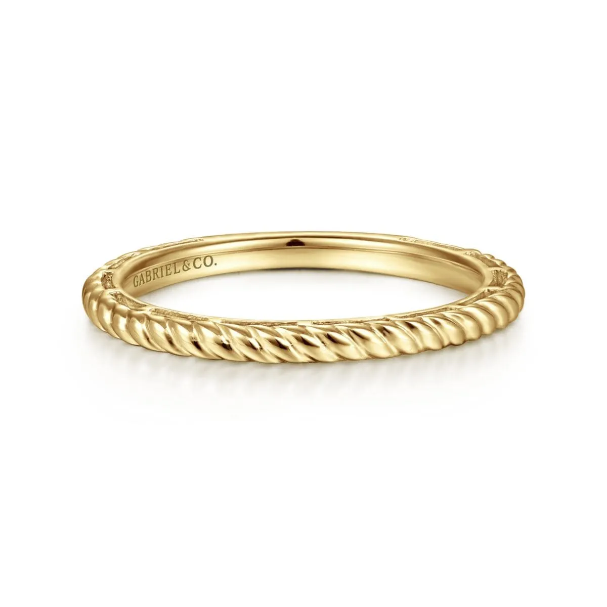 14K Yellow Gold Twisted Rope Stackable Ring - LR4582Y4JJJ