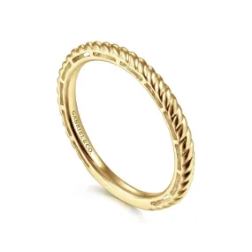 14K Yellow Gold Twisted Rope Stackable Ring - LR4582Y4JJJ