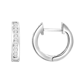 14KW 20RD0.28CT  EARRING HUGGIES (102DE1083R)