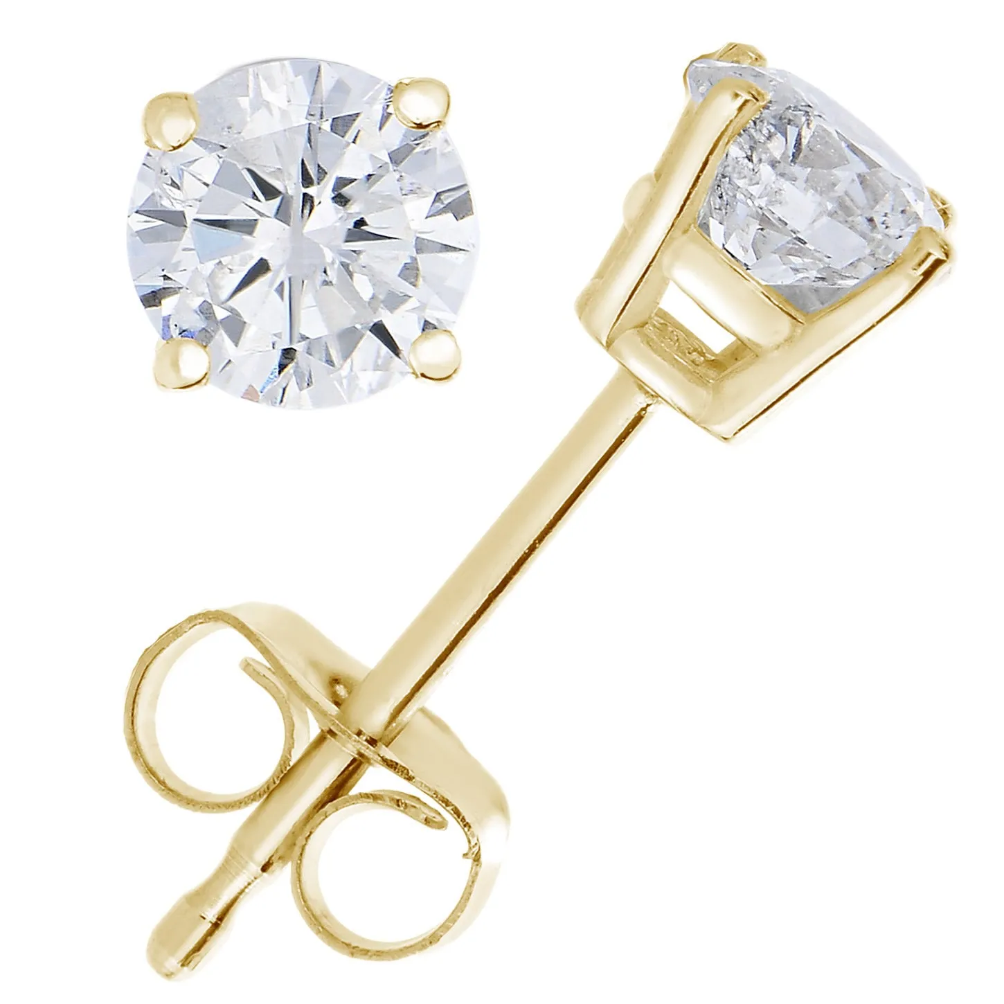 1.50 cttw Lab Grown Diamond Stud Earrings 14K Gold VS1 Clarity H-I Color Round