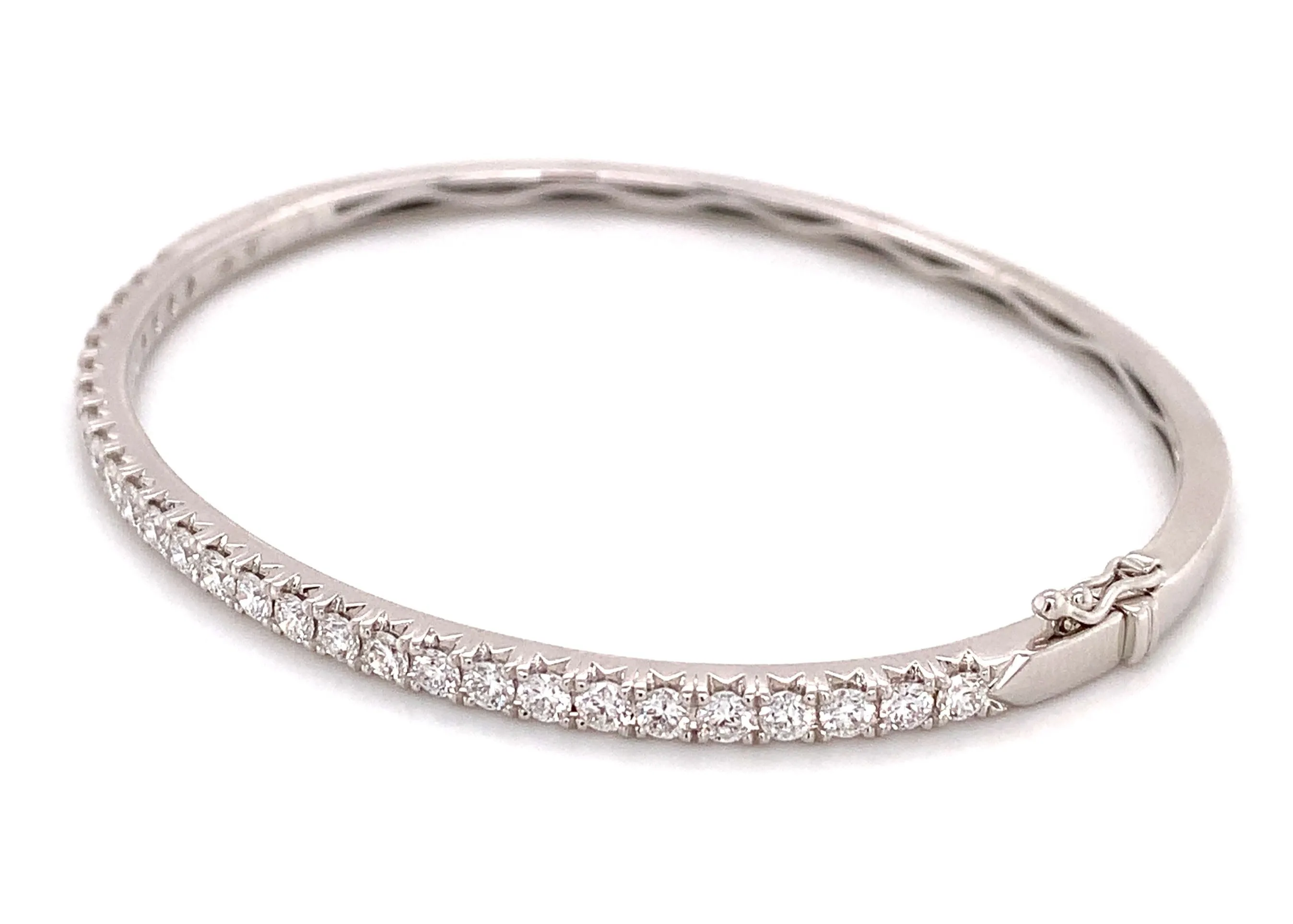 1.57ct t.w. White Gold Diamond Bangle Bracelet