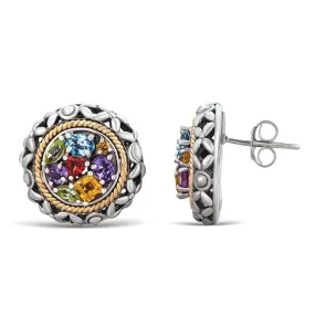 1.75ct Multicolor Earrings in 14K gold and 925 Sterling Silver (145NER2956T)