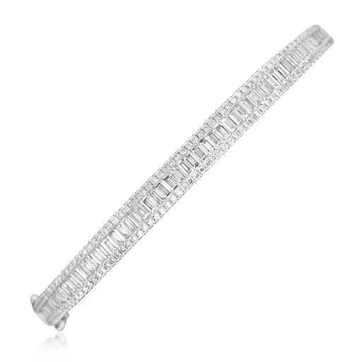 1.75ct tw Diamond White Gold Bangle Bracelet