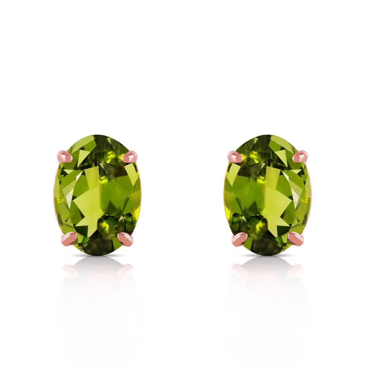 1.8 Carat 14K Solid Rose Gold Panache Peridot Stud Earrings