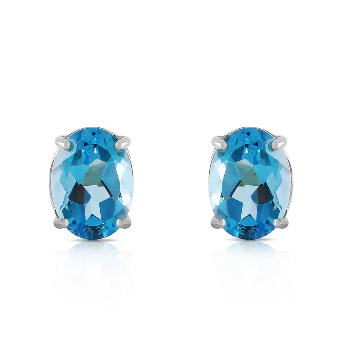 1.8 Carat 14K Solid White Gold Once Again Blue Topaz Earrings