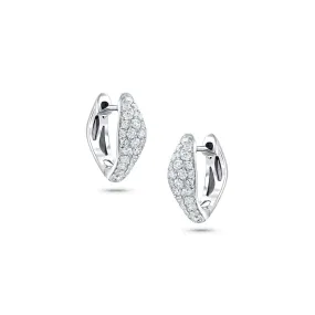 18 kt White Gold Diamond Huggie Earrings