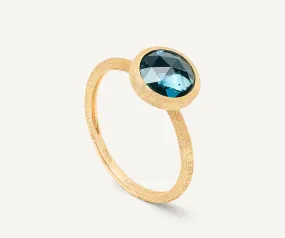 18K Yellow Gold London Blue Topaz Stackable Ring