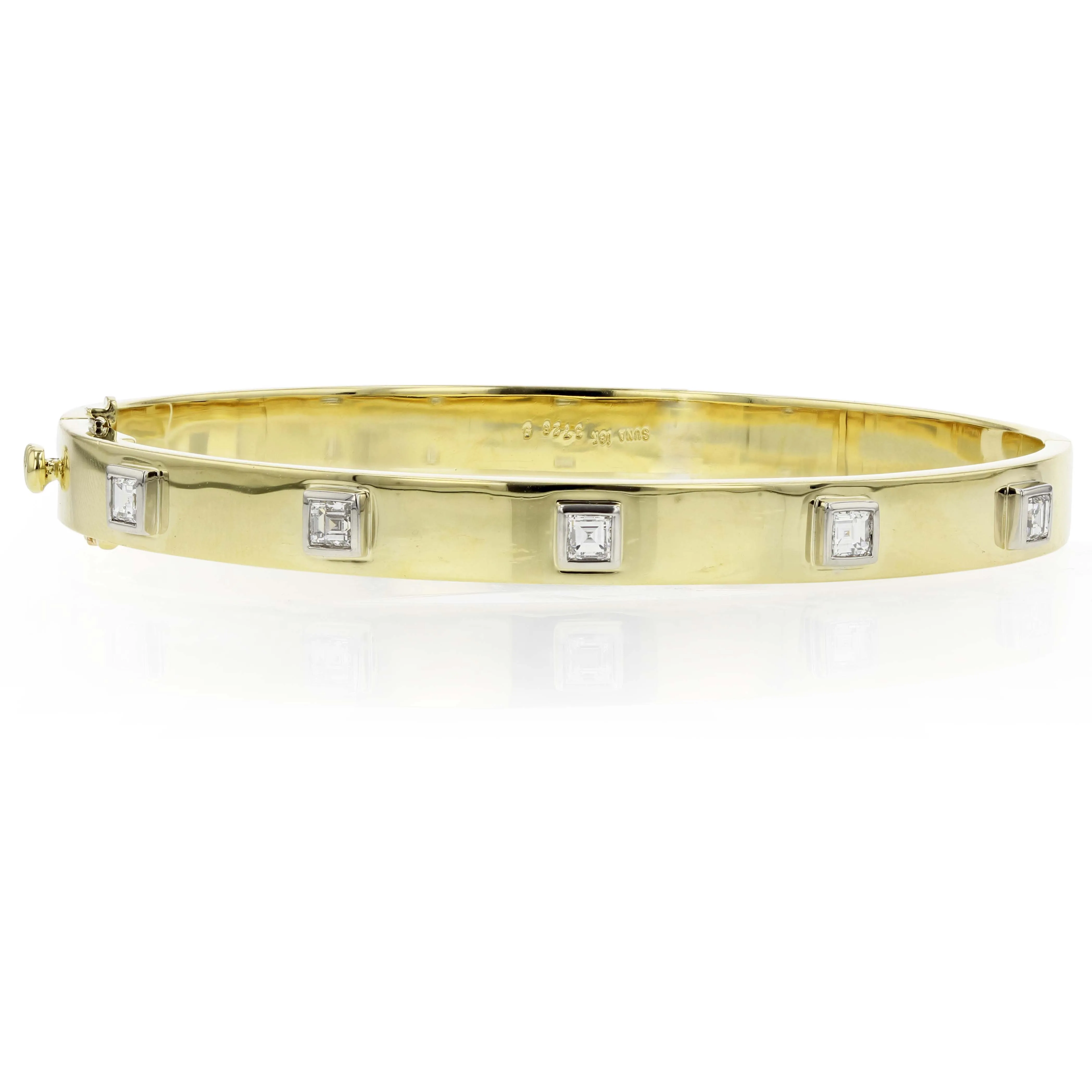 18K/PLATINUM 5 ROUND BRILLIANT DIAMONDS=0.57ctw BANGLE BCT (SMALL)