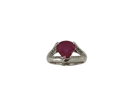 2-Carat Heart-Shaped Ruby Ring