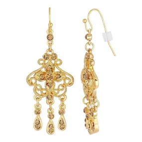 2028 Jewelry Smokey Topaz Crystal Chandelier Drop Earrings