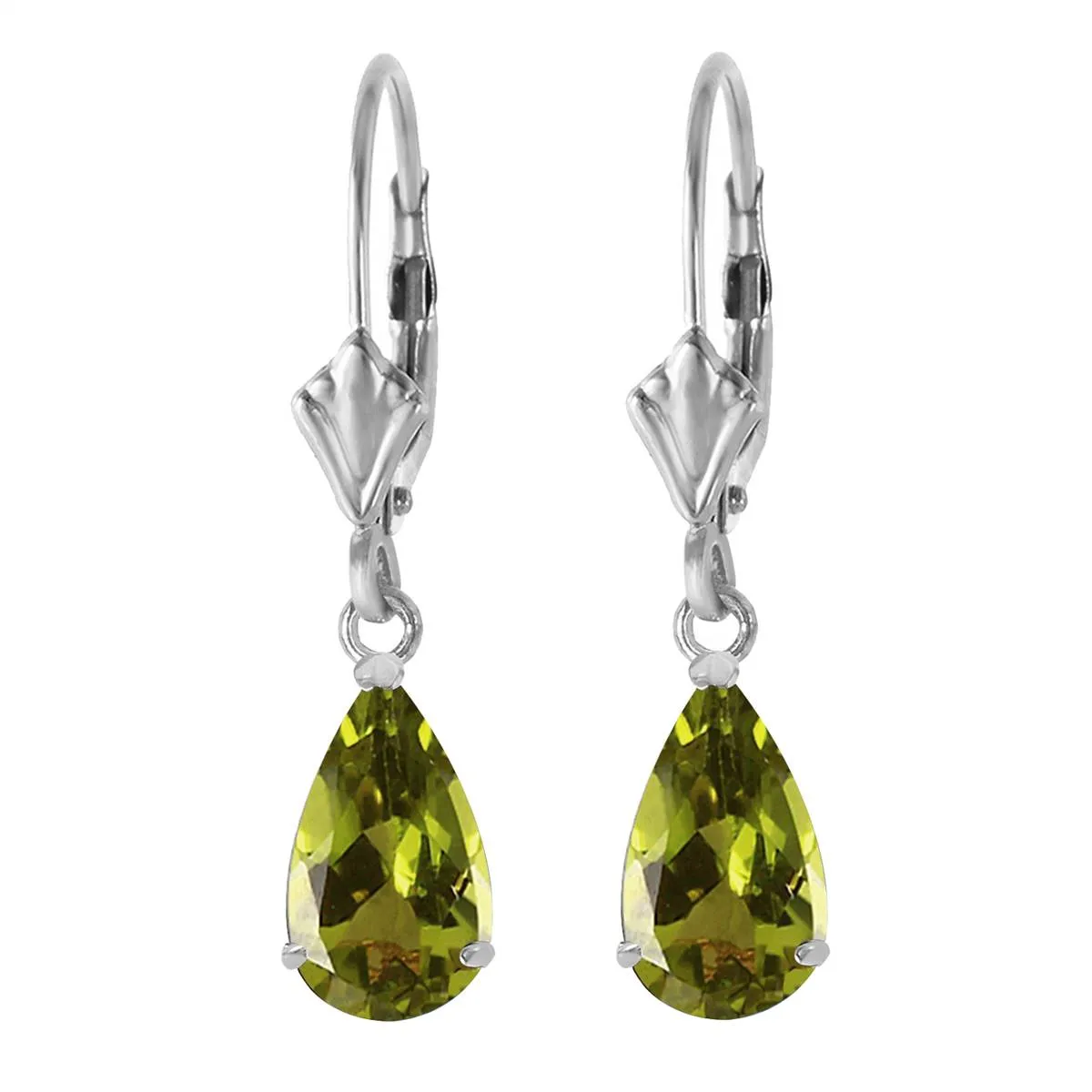 3 Carat 14K Solid White Gold Right Decisions Peridot Earrings