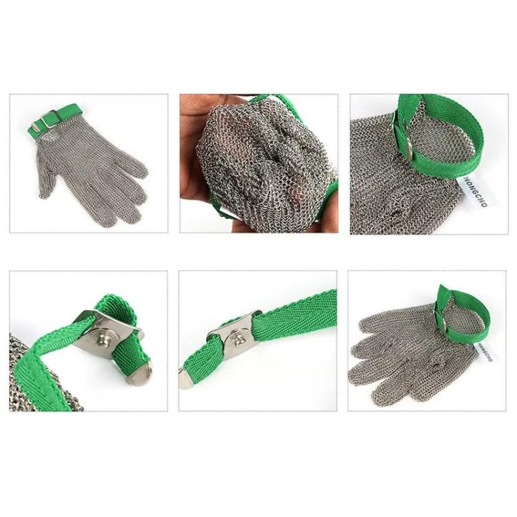 304 Stainless Steel 5 Fingers Steel Ring Anti-cutting Labor Protection Gloves, Size:XS