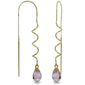 3.3 Carat 14K Solid Yellow Gold Set The Stage Amethyst Earrings