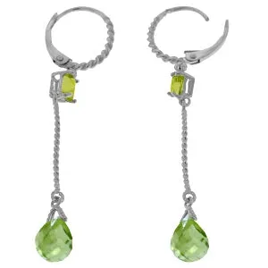 3.5 Carat 14K Solid White Gold Break The Walls Peridot Earrings