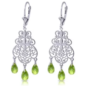 3.75 Carat 14K Solid White Gold Breakfast Beloved Peridot Earrings