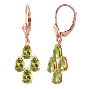 4.5 Carat 14K Solid Rose Gold Peridot Spring Earrings