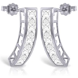 4.5 Carat 14K Solid White Gold Earrings Natural White Topaz