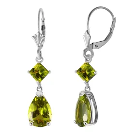 4.5 Carat 14K Solid White Gold My Heart In Your Hands Peridot Earrings