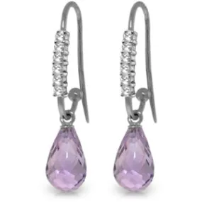 4.68 Carat 14K Solid White Gold Meet Me Somewhere Amethyst Diamond Ear