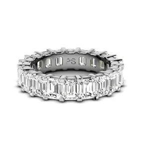 5.20 CT Emerald Cut Lab Grown Diamonds - Eternity Ring