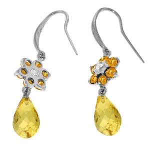 5.51 Carat 14K Solid White Gold You Transform Me Citrine Diamond Earrings