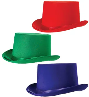 6 X SATIN TOP HAT WITH RIBBON FANCY DRESS DANCE THEATRE STAGE SHOW PARTY HAT