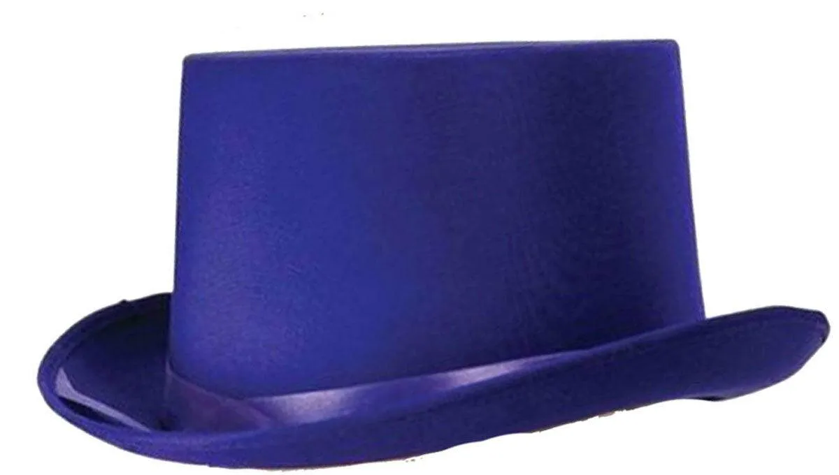 6 X SATIN TOP HAT WITH RIBBON FANCY DRESS DANCE THEATRE STAGE SHOW PARTY HAT