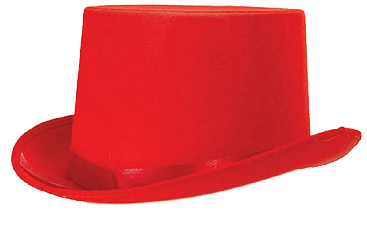 6 X SATIN TOP HAT WITH RIBBON FANCY DRESS DANCE THEATRE STAGE SHOW PARTY HAT